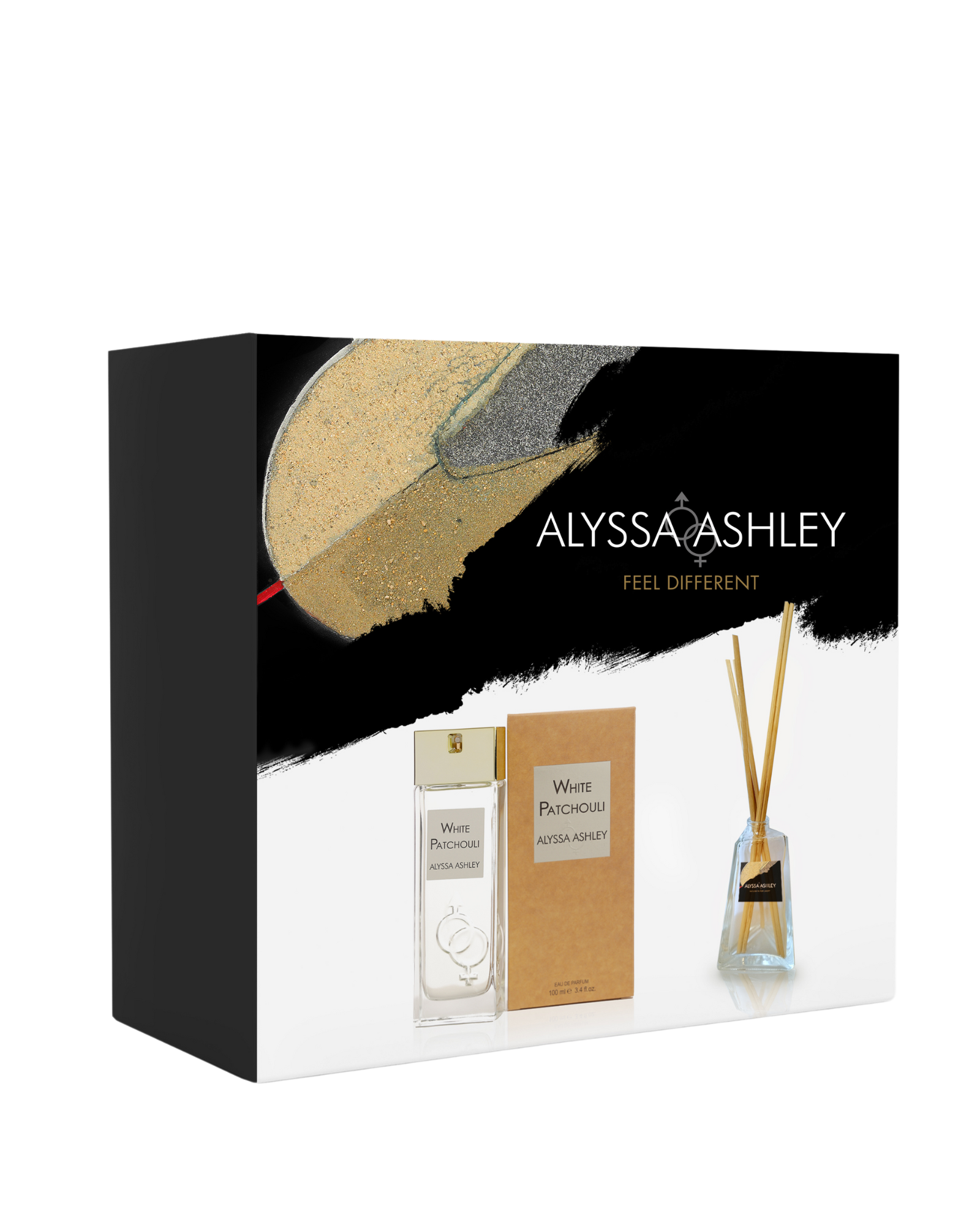 White Patchouli + scented home diffuser set