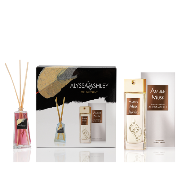 Amber Musk + scented home diffuser set