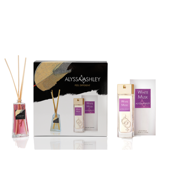 White Musk + scented home diffuser set