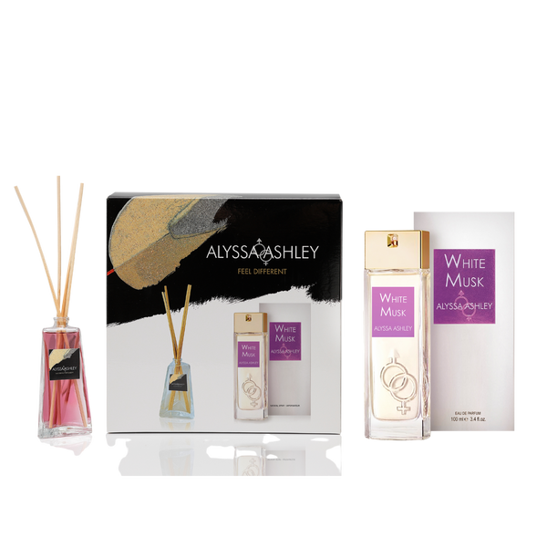 White Musk + scented home diffuser set