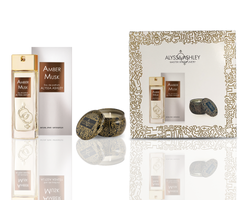 Amber Musk + scented candle set